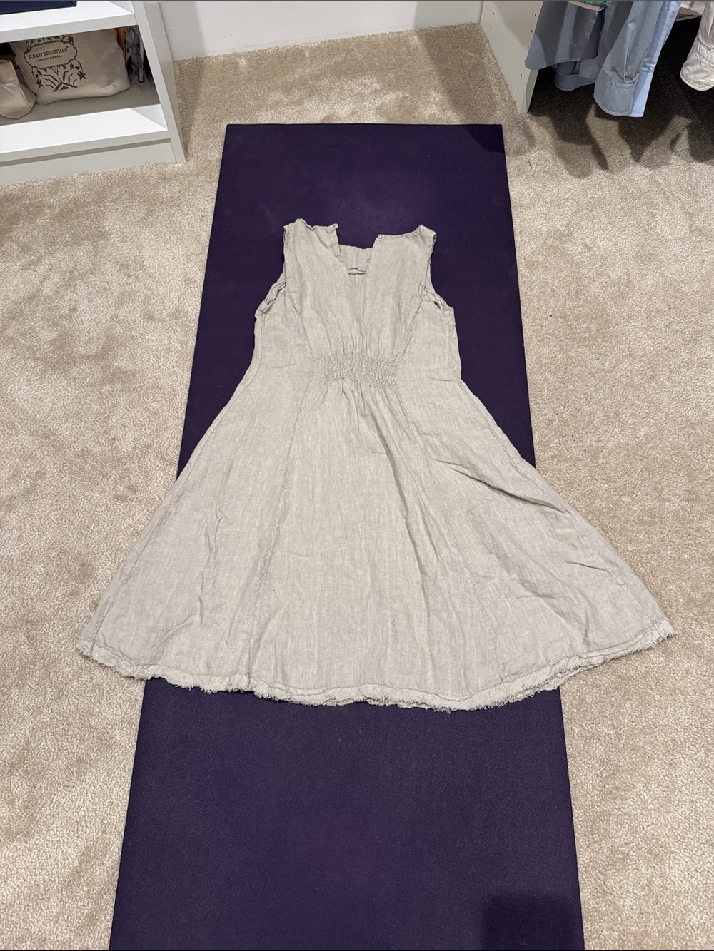 Sleeveless Light Beige Linen Dress